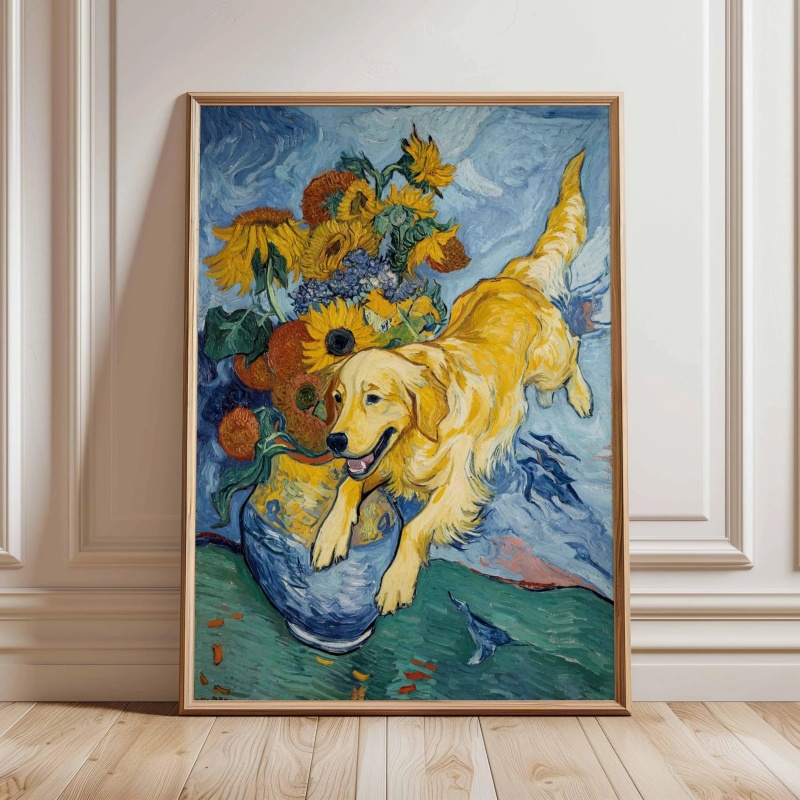 Whimsical Dog Art Print Wall C - Home Decor Vietnam review and price