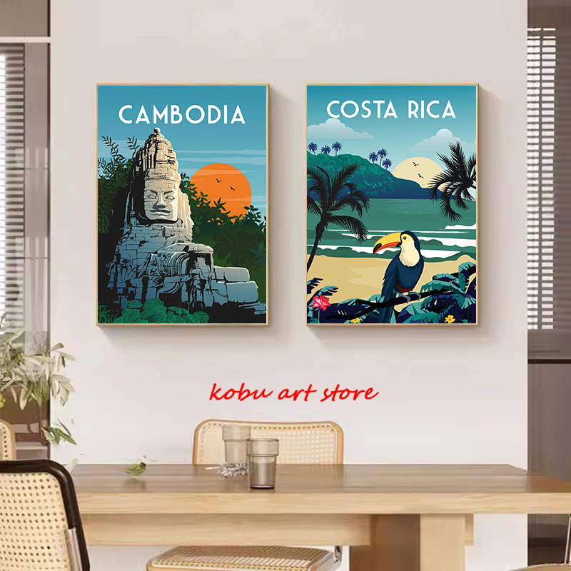 Travel Illustrated Canvas Pain - Home Decor Dubai review and price