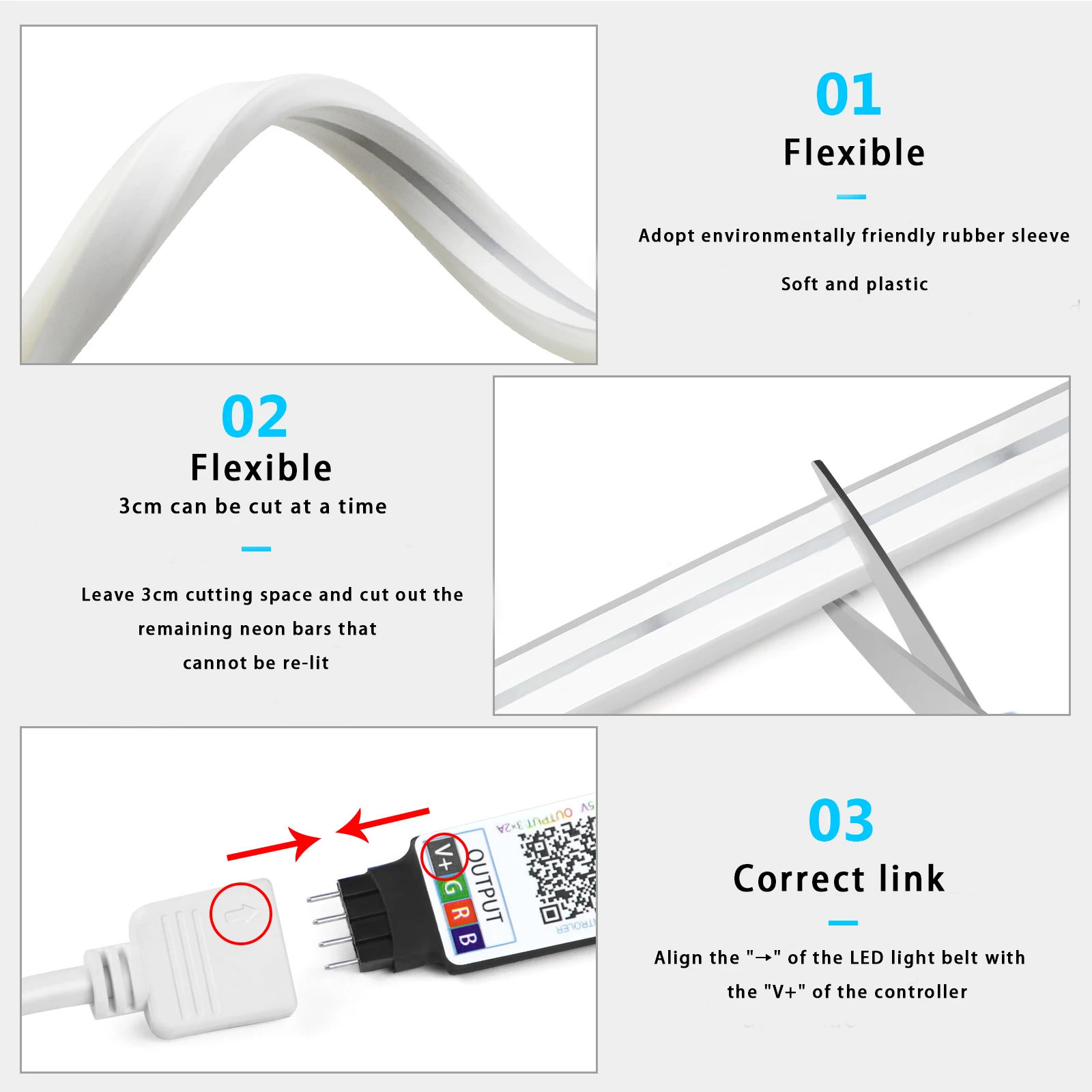 1-5m RGB LED Neon Strip Light  - Home Decor Com review and price
