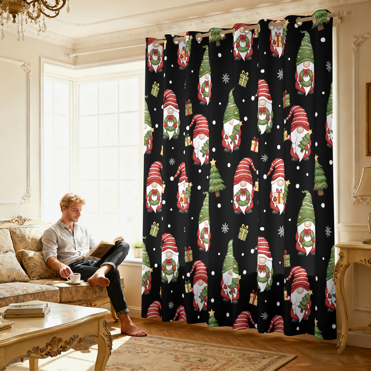 Christmas Dwarf Xmas Tree Gift - Home Decor Curtain review and price